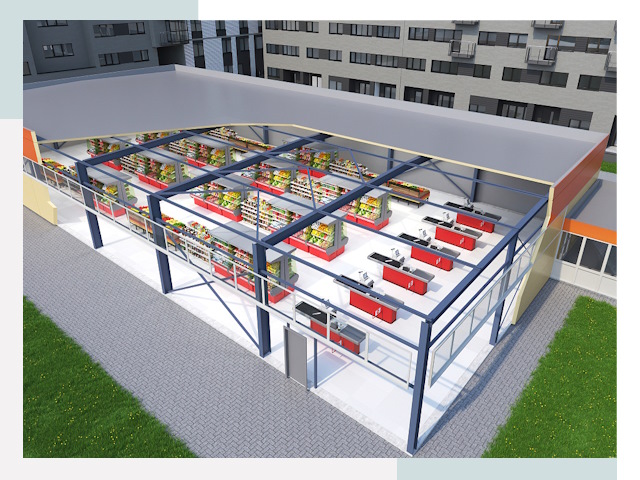 Строительство магазинов в Новотроицк от 628 руб. за м²