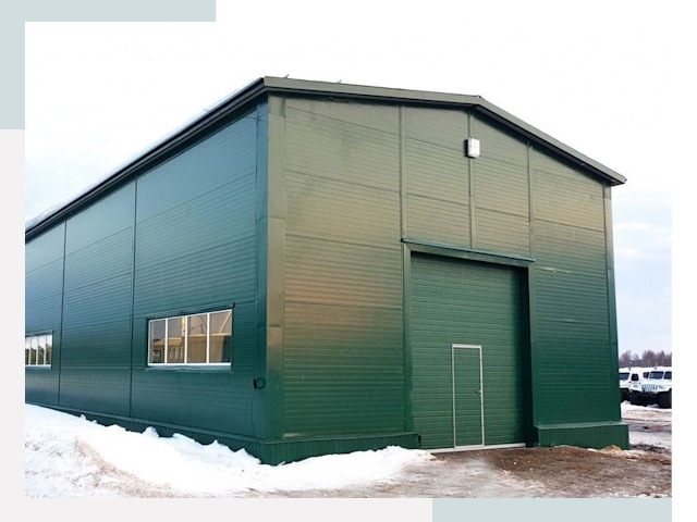 Двускатные ангары в Новотроицке