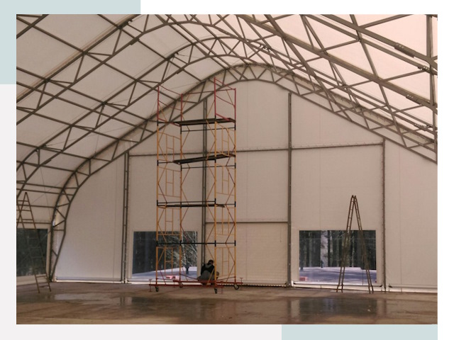 Шатровые ангары в Новотроицке